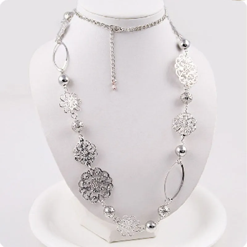 Women's Vintage Bohemian Long Length Flower Necklace